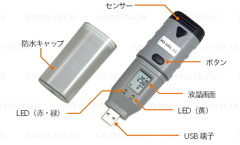 USB温度データロガーMJ-UDL-11の名称