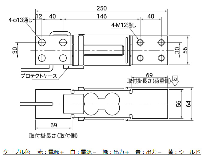 A&D シングルポイントロードセル LC4204シリーズ外形寸法図