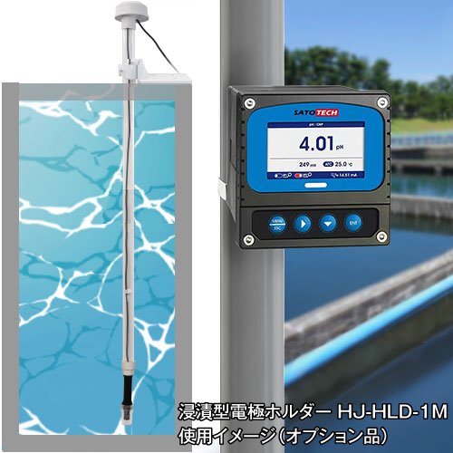 パネル型pH指示調節計HJ-CT4-PH （pH電極PE-17ATC付）サトテック