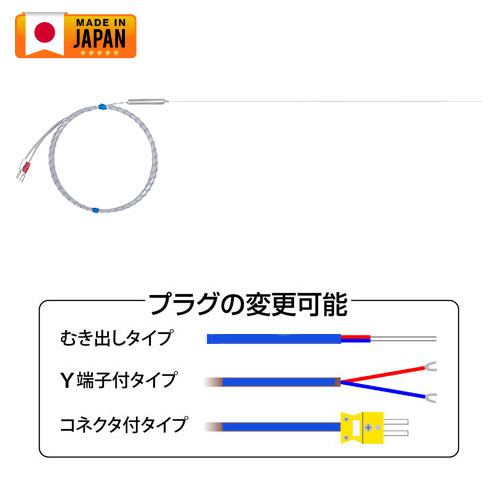 極細シースK熱電対 直径0.25mm（国産、Y端子/丸端/ムキだし） | 極細シースK熱電対【SATO測定器.COM】