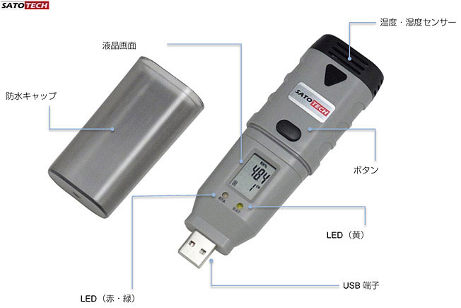 USB温湿度データロガーMJ-UDL-20 サトテック | USB接続データ