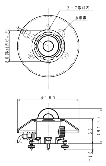 ネオ日射計（ISOファーストクラス日射計） MS-402の外形図