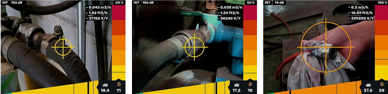 圧縮空気漏れ箇所をピンポイントで検出する超音波カメラ リークディテクターMJ-LKS-V2X