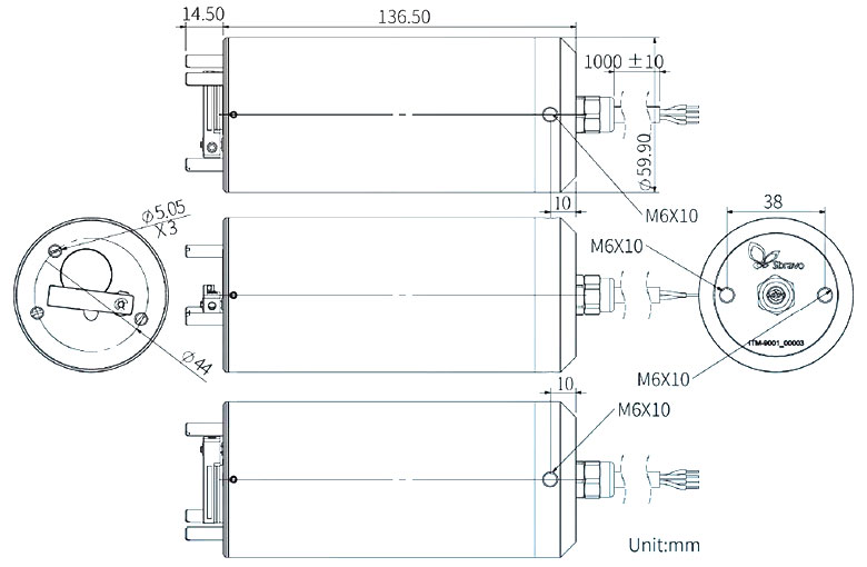 ITM-9001の寸法図