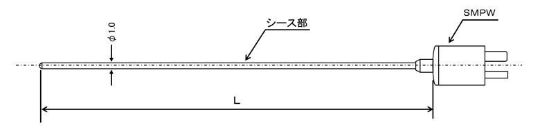 Jセンサ スリーブレスシースK熱電対 インコネルタイプ φ1.0mm (日本製)の図面