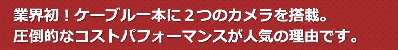ケーブル一本に二つのカメラを搭載